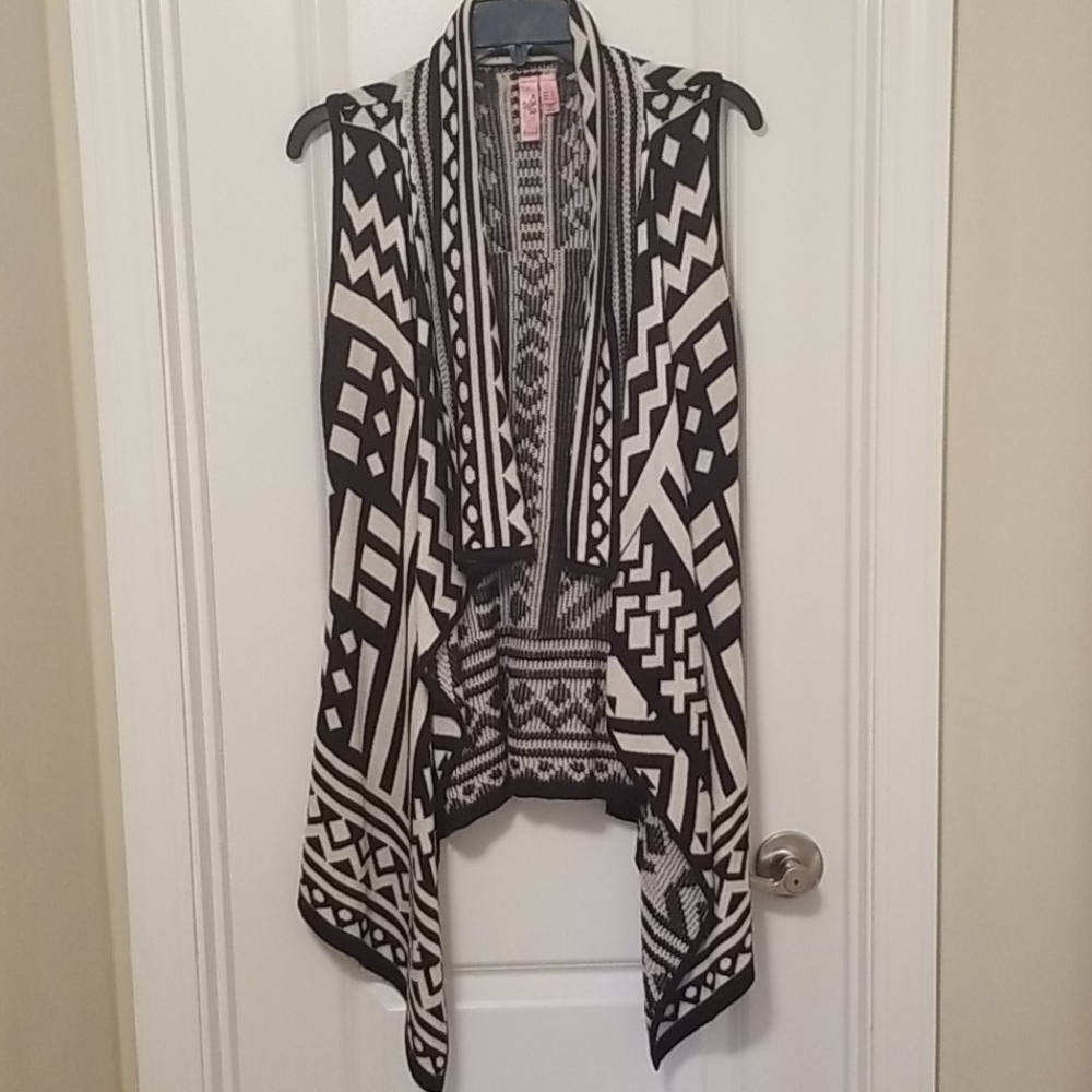 Dolled Up Tribal Print Shawl Sweater